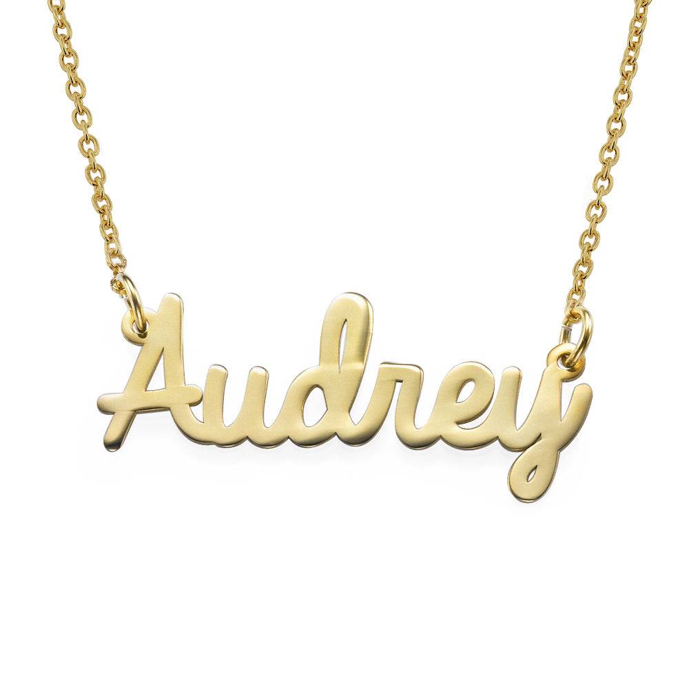 Personalized Jewelry - Cursive Name Necklace in Gold Vermeil-4 product photo