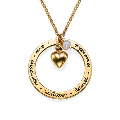 Gold Plated Forever Engraved Circle Necklace-2 product photo