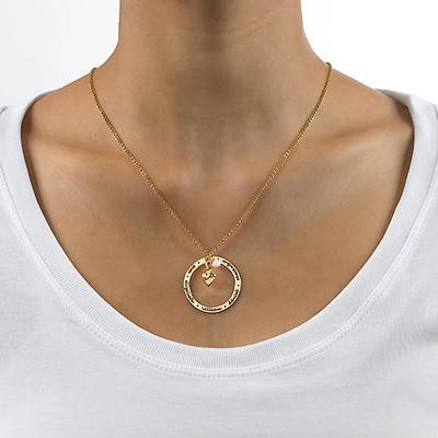Gold Plated Forever Engraved Circle Necklace-1 product photo