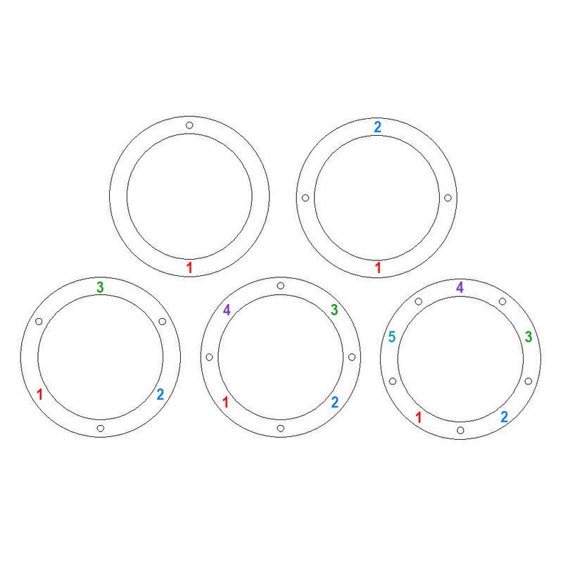 Personalized Ring Family Necklace with Diamonds in Sterling Silver-6 product photo