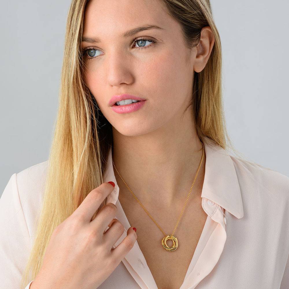 Russian Ring Necklace in Gold Plating - Irregular Circle Design-2 product photo