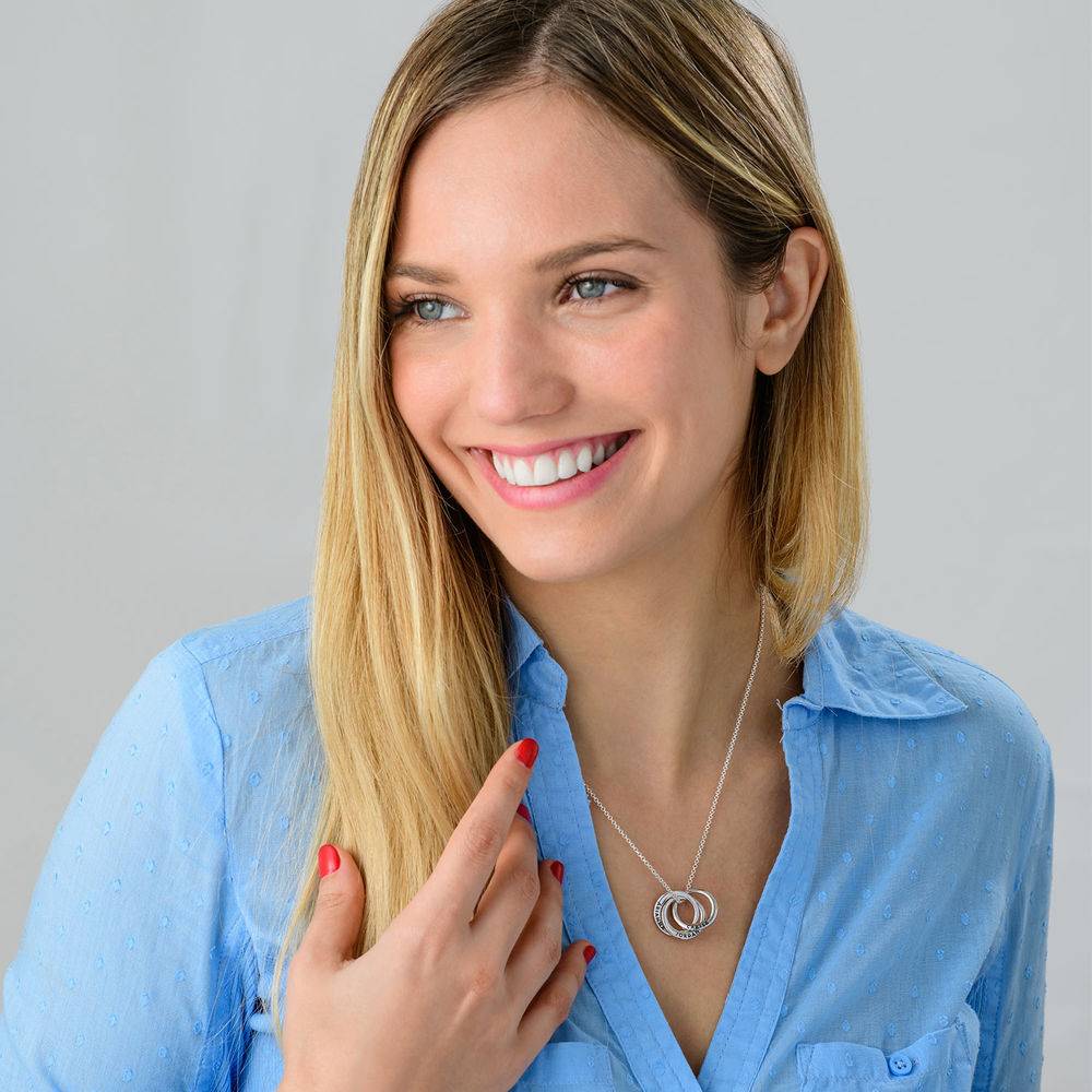 Russian Ring Necklace in Silver - Irregular Circle Design-1 product photo