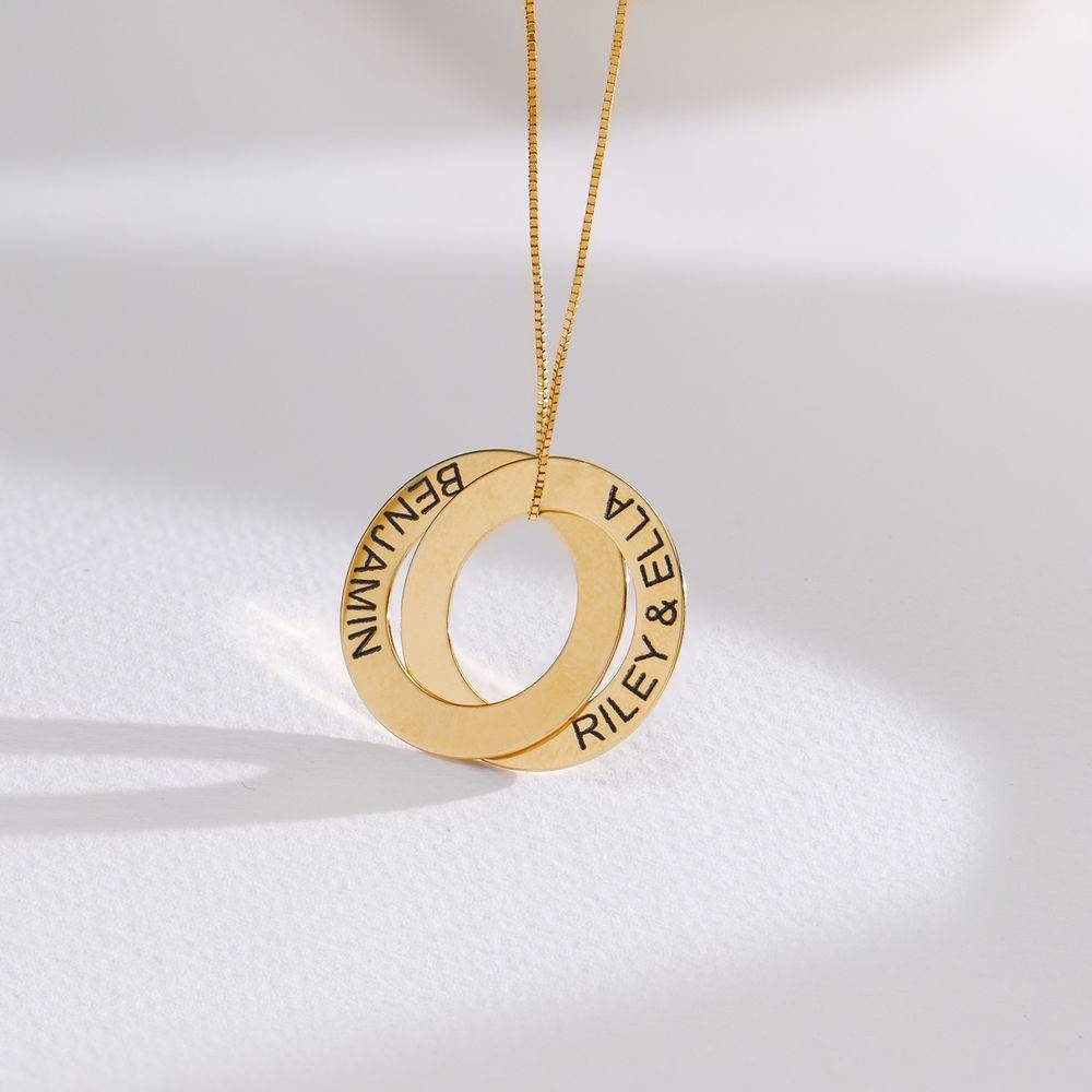 Russian Ring Necklace with 2 Rings - 10K Yellow Gold-4 product photo