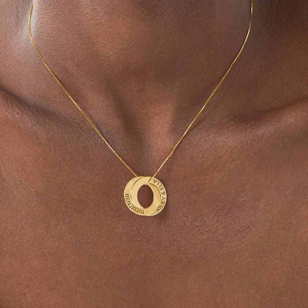 Russian Ring Necklace with 2 Rings - 10K Yellow Gold-5 product photo