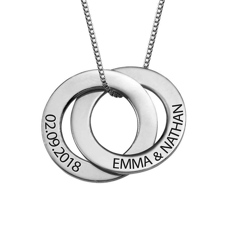 Russian Ring Necklace with 2 Rings in Premium Silver product photo
