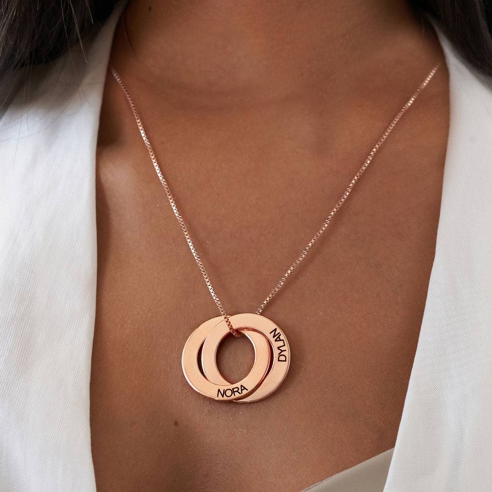 Russian Ring Necklace with 2 Rings - Rose Gold Plated-1 product photo
