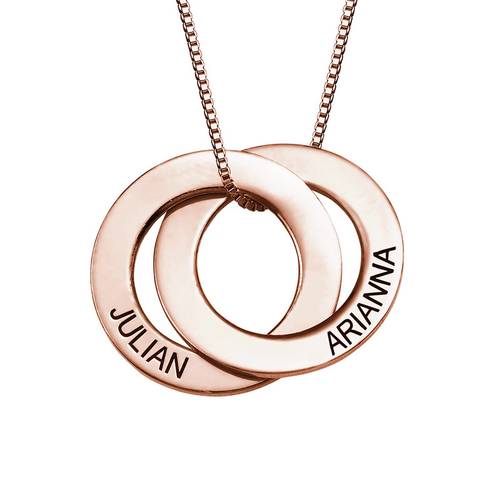Russian Ring Necklace with 2 Rings - Rose Gold Plated product photo
