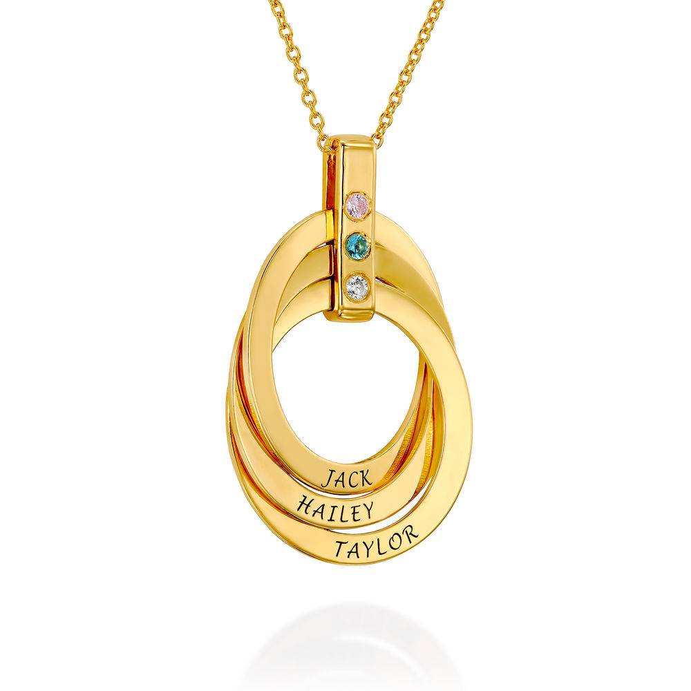 Birthstone Ring Necklace in Gold Plating-3 product photo