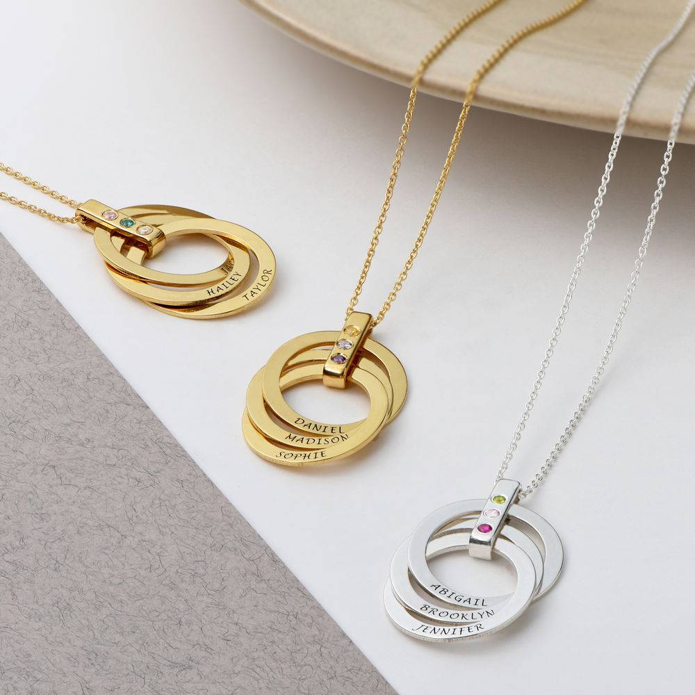 Birthstone Ring Necklace in Gold Plating-3 product photo