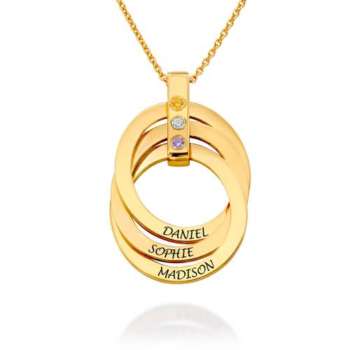 Birthstone Ring Necklace in Gold Vermeil product photo