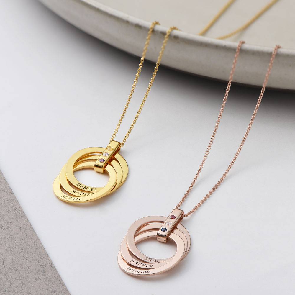 Birthstone Ring Necklace in Gold Vermeil-3 product photo