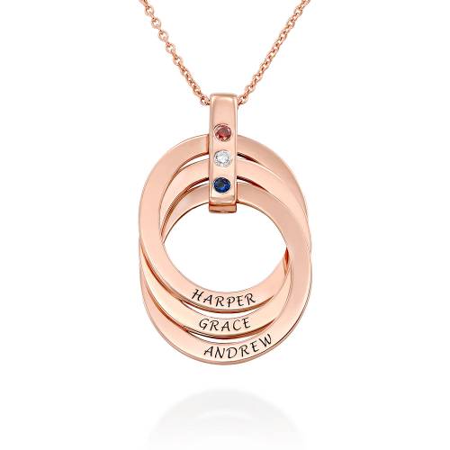 Birthstone Ring Necklace in Rose Gold Plating product photo