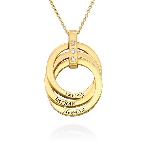 Diamond Ring Necklace in Gold Plating product photo