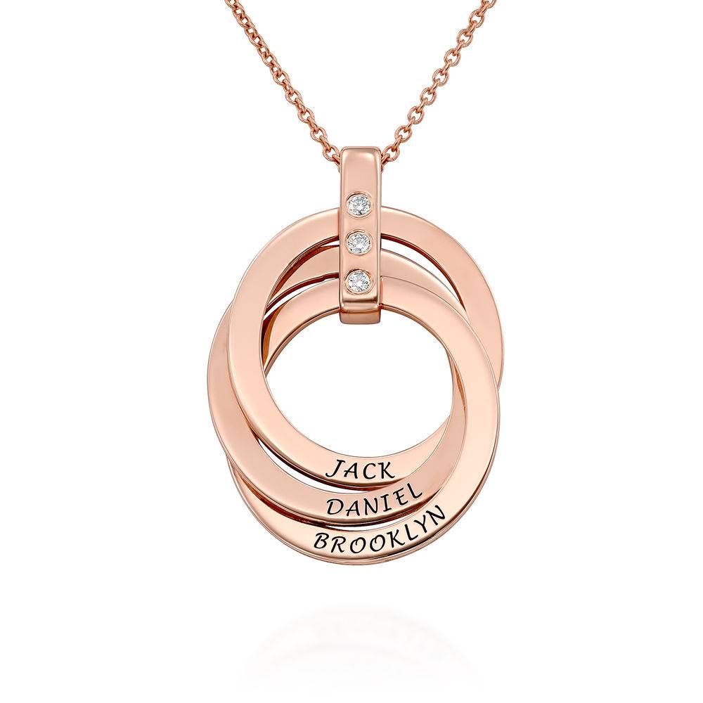 Diamond Ring Necklace in Rose Gold Plating-1 product photo