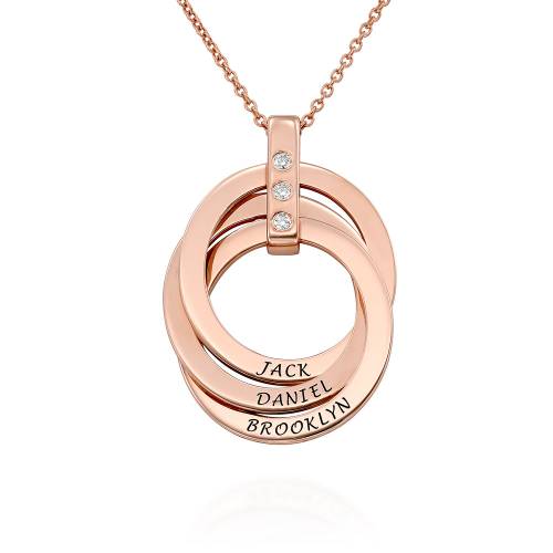 Diamond Ring Necklace in Rose Gold Plating product photo