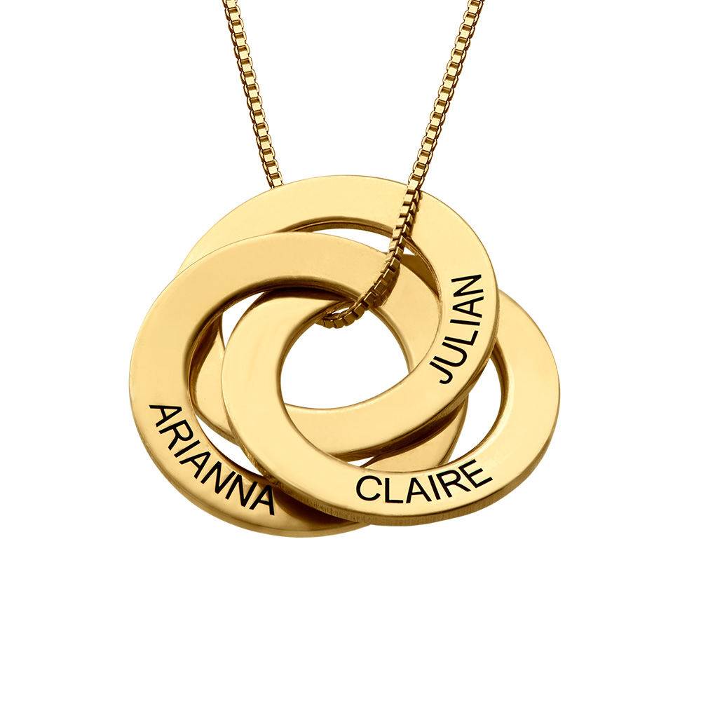 Engraved Russian Ring Necklace in Gold Plating-2 product photo