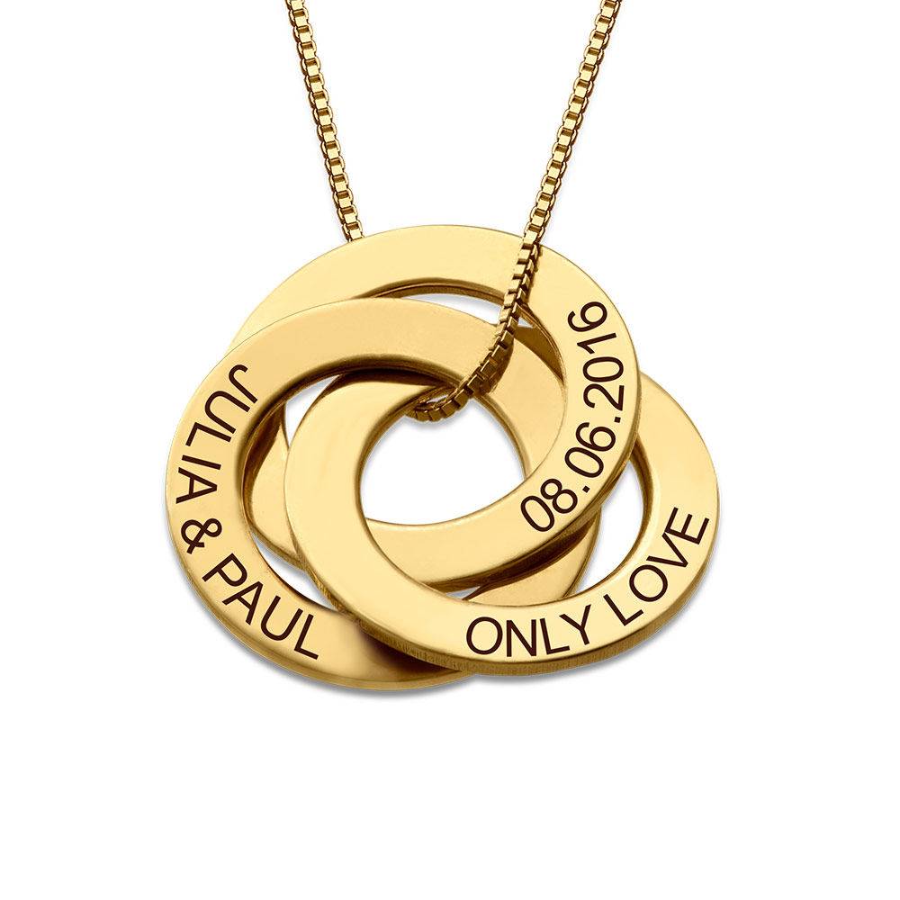 Engraved Russian Ring Necklace in Gold Plating-4 product photo