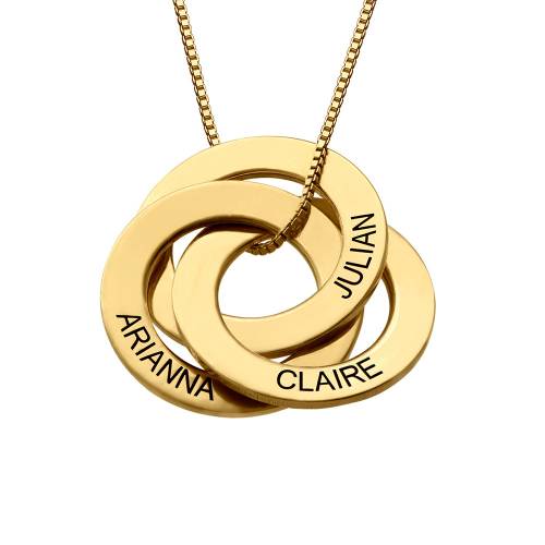Engraved Russian Ring Necklace in Gold Vermeil product photo
