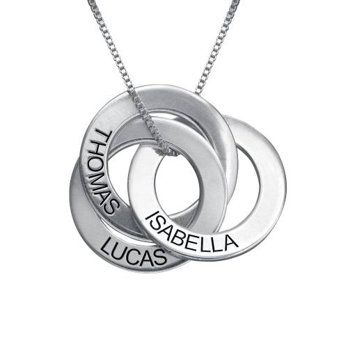 Engraved Russian Ring Necklace in Sterling Silver product photo