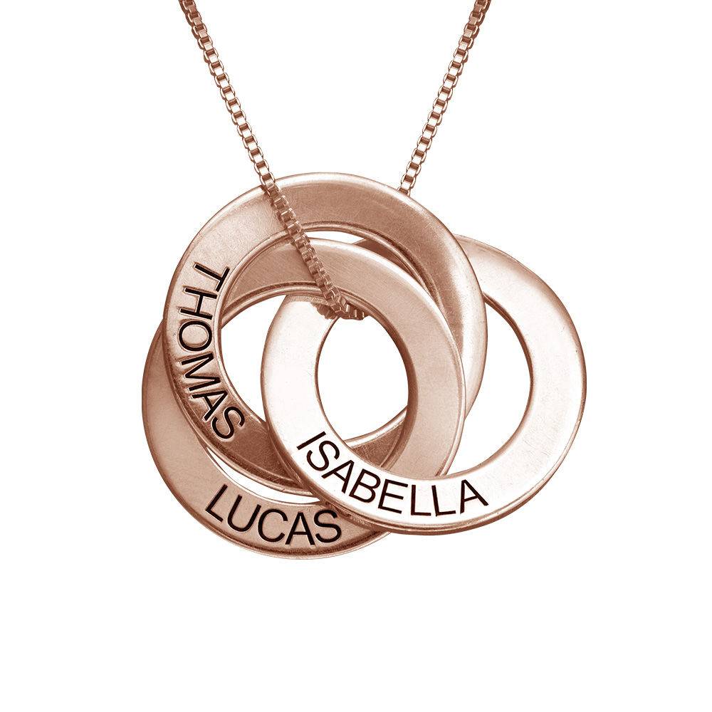 Engraved Russian Ring Necklace in Rose Gold Plating-3 product photo