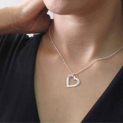 Silver Engraved Heart Necklace-2 product photo
