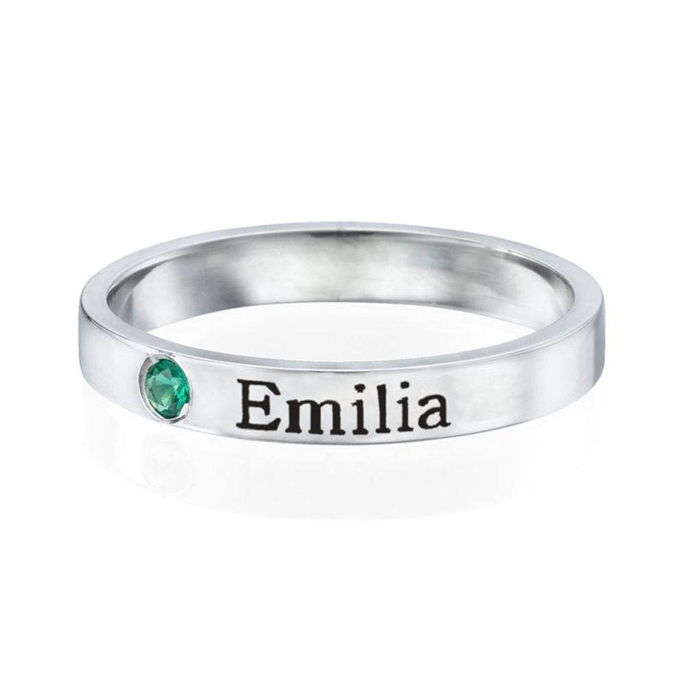 Stackable Birthstone Name Ring-3 product photo