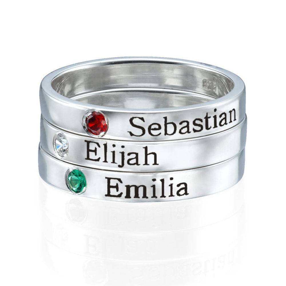 Stackable Birthstone Name Ring-5 product photo
