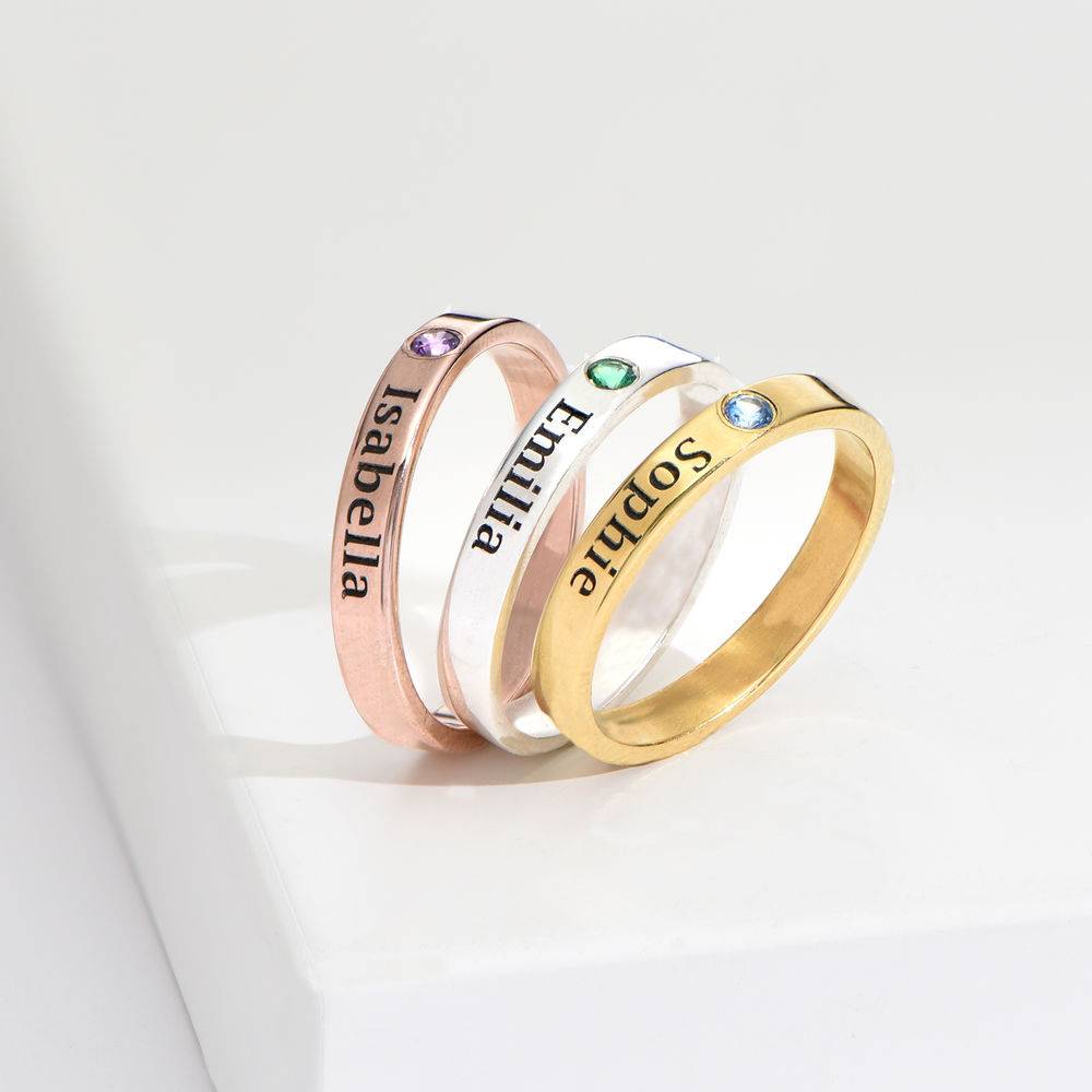 Stackable Birthstone Name Ring-6 product photo
