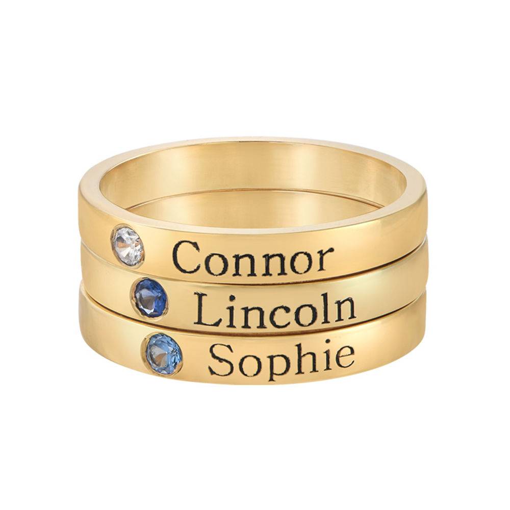 Stackable Birthstone Name Ring - 14K Yellow Gold-1 product photo