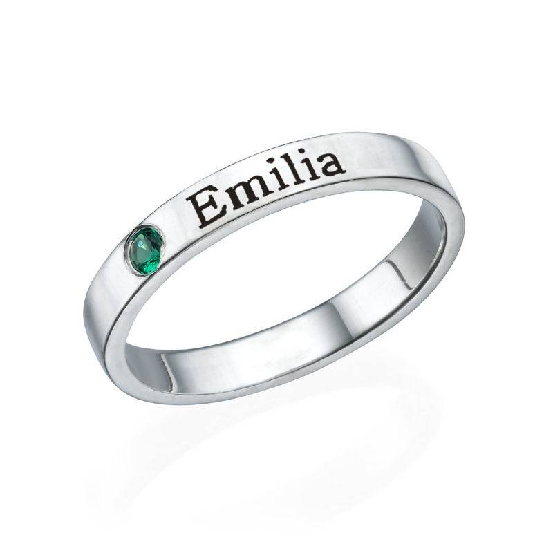 Stackable Birthstone Name Ring-2 product photo
