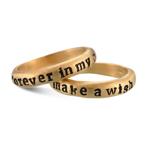 Stackable Engraved Ring with Names in Gold Plating product photo