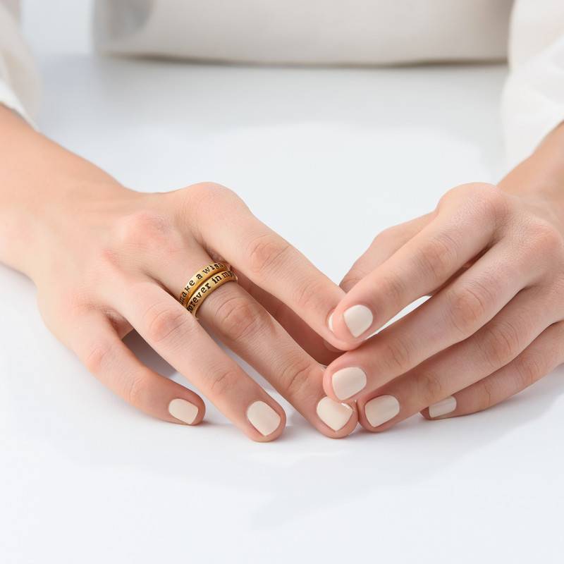 Eternity Stackable Gold Plated Stamped Ring-6 product photo