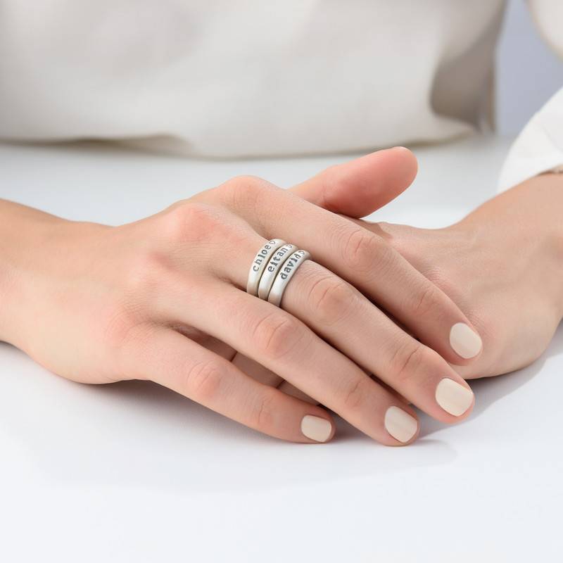 Eternity Stackable Stamped Ring in Sterling Silver-6 product photo