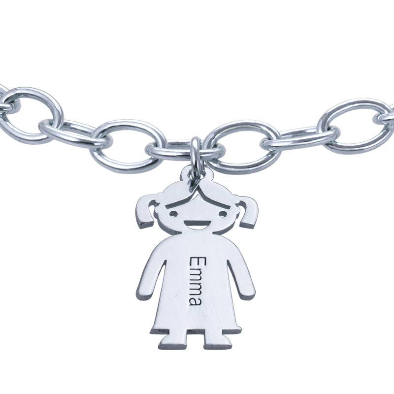 Sterling Silver Engraved Kids Bracelet-3 product photo