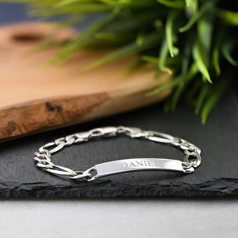 Men's Engraved Bracelet in Sterling Silver-5 product photo