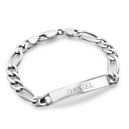 Men's Engraved Bracelet in Sterling Silver product photo