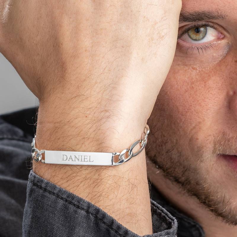 Men's Engraved Bracelet in Sterling Silver-2 product photo