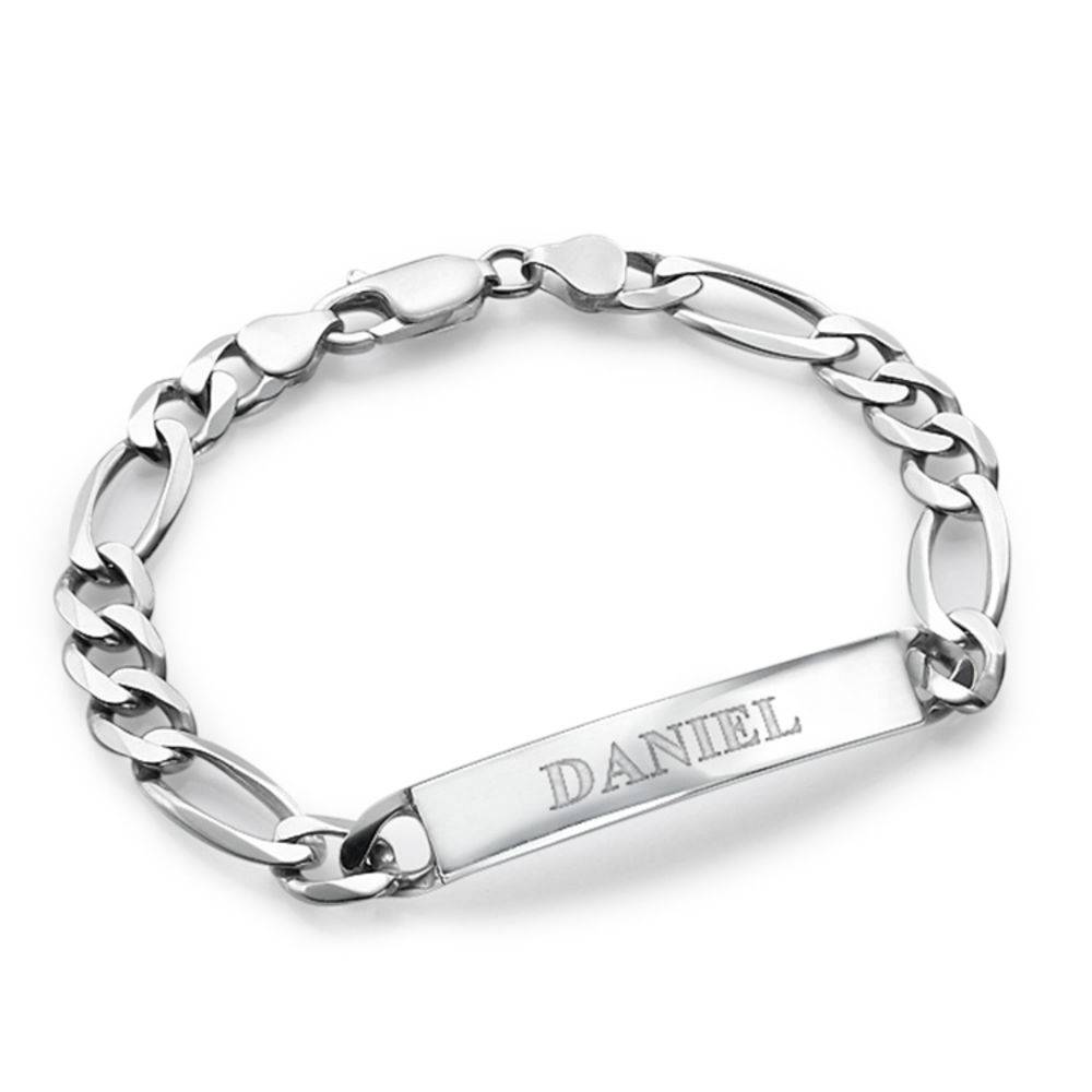 Men's Engraved Bracelet in Sterling Silver-3 product photo