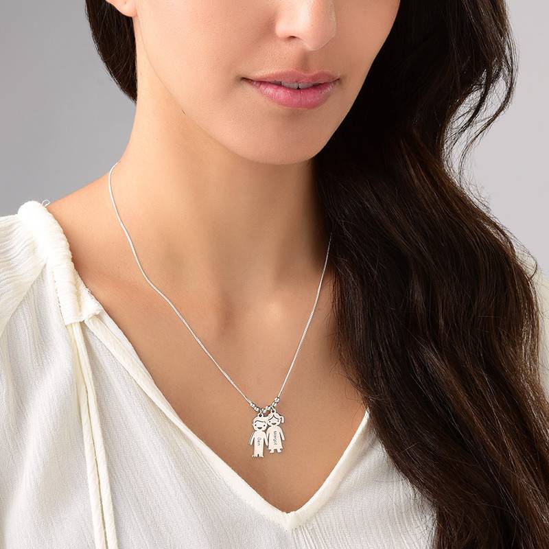 Personalized Kids Charm Necklace – Handmade Name Pendant, Family Jewelry For Moms
