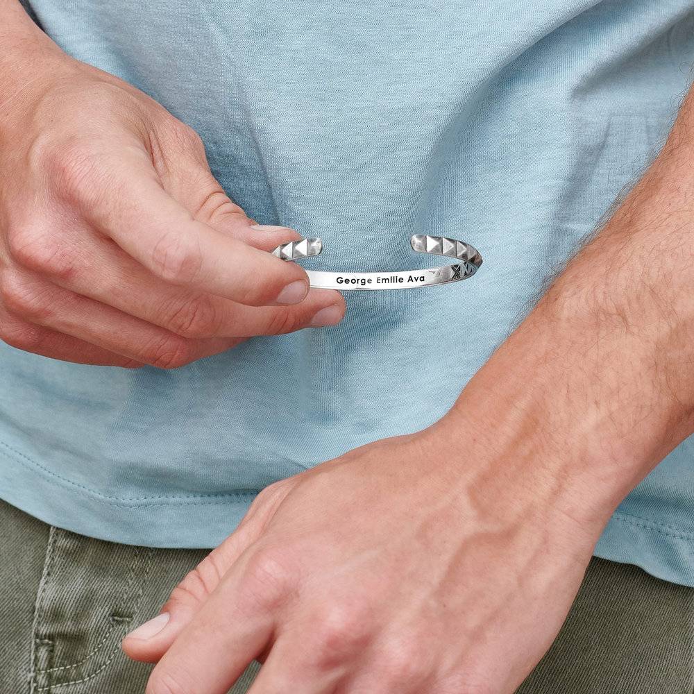 Men's Studded Open Cuff Bracelet-1 product photo