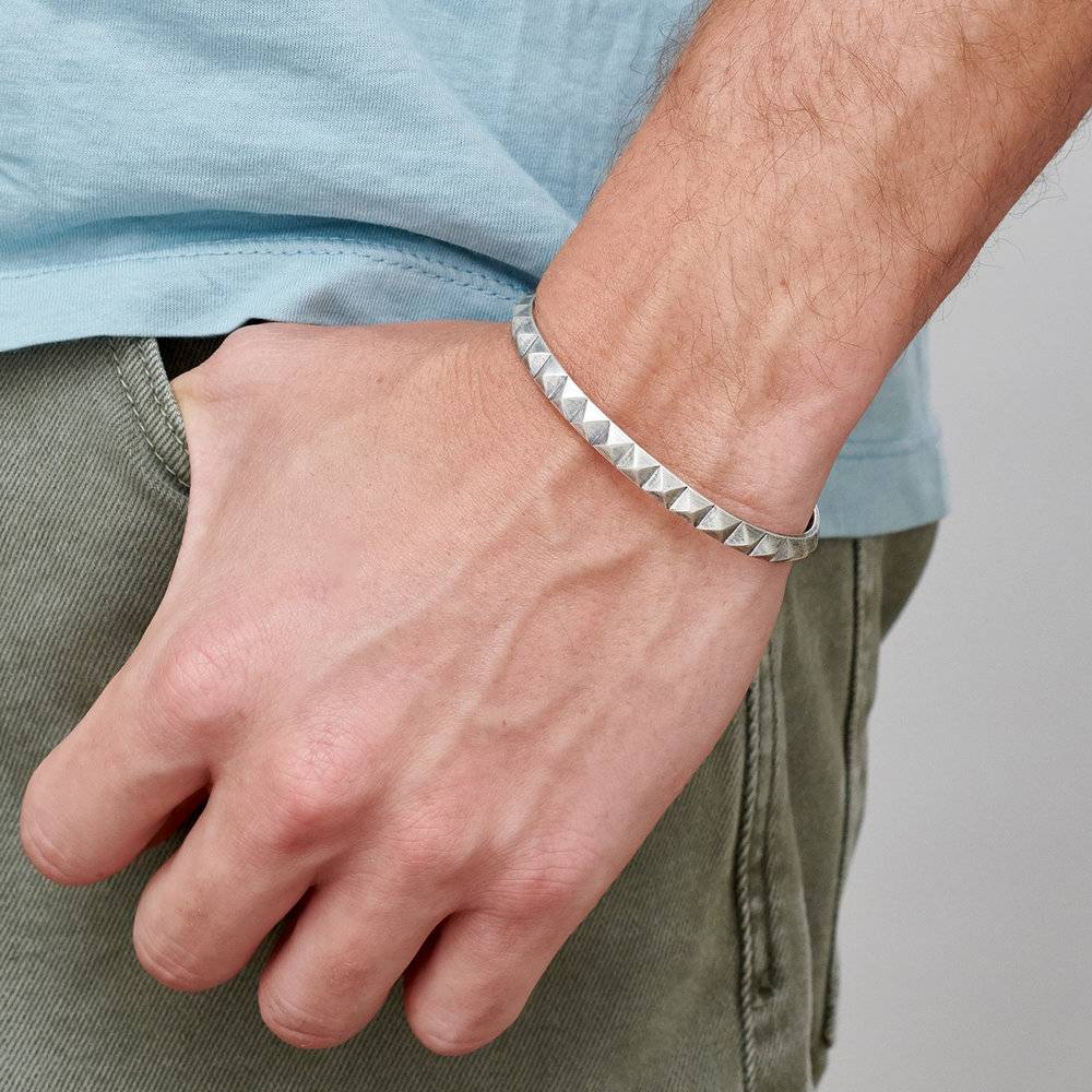 Men's Studded Open Cuff Bracelet-5 product photo