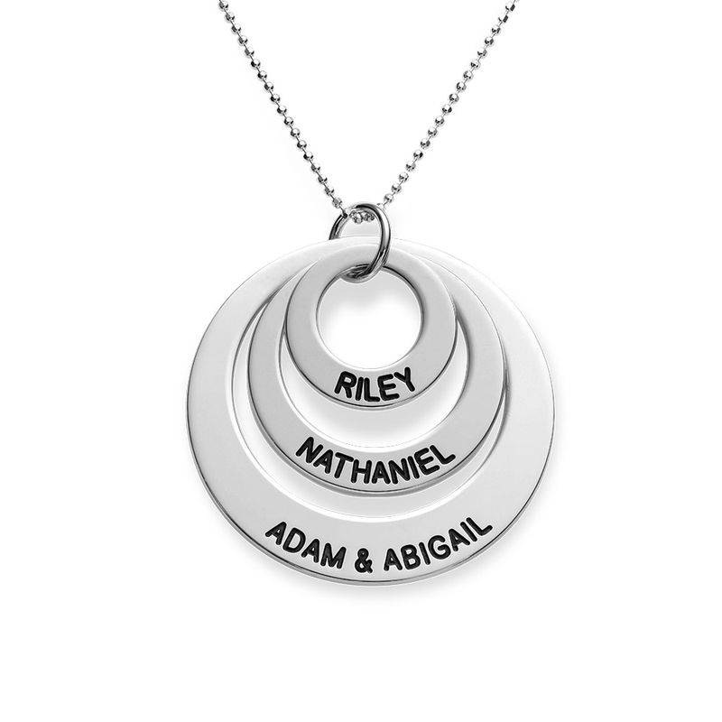 Triple Circle Family Necklace In 10K White Gold-2 product photo
