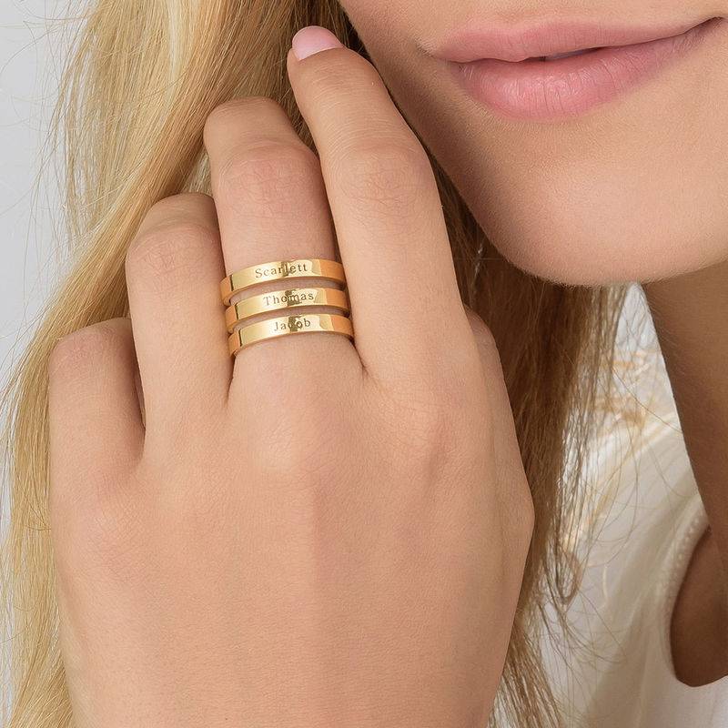 Three Name Ring in Gold Vermeil-4 product photo