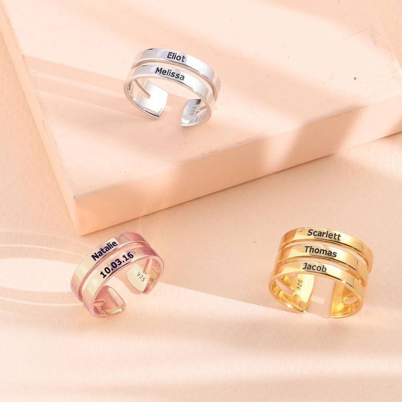 Three Name Ring in Gold Vermeil-1 product photo