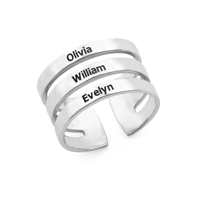 Three Name Ring in Sterling Silver-2 product photo