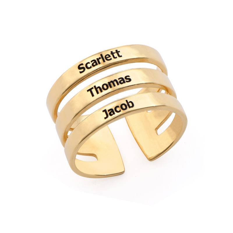 Three Name Ring In Gold Plating-3 product photo