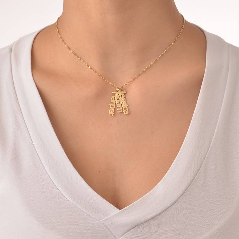Multiple Vertical Name Necklace in Gold Plating-2 product photo