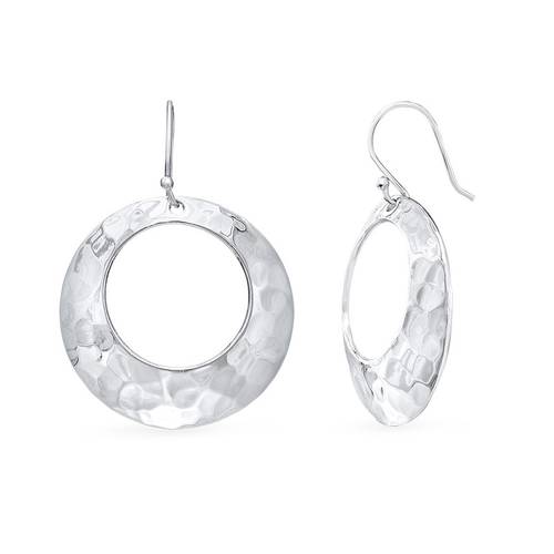 Round Hole Hammered Earrings product photo