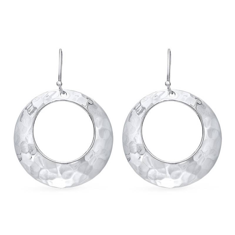 Round Hole Hammered Earrings-2 product photo