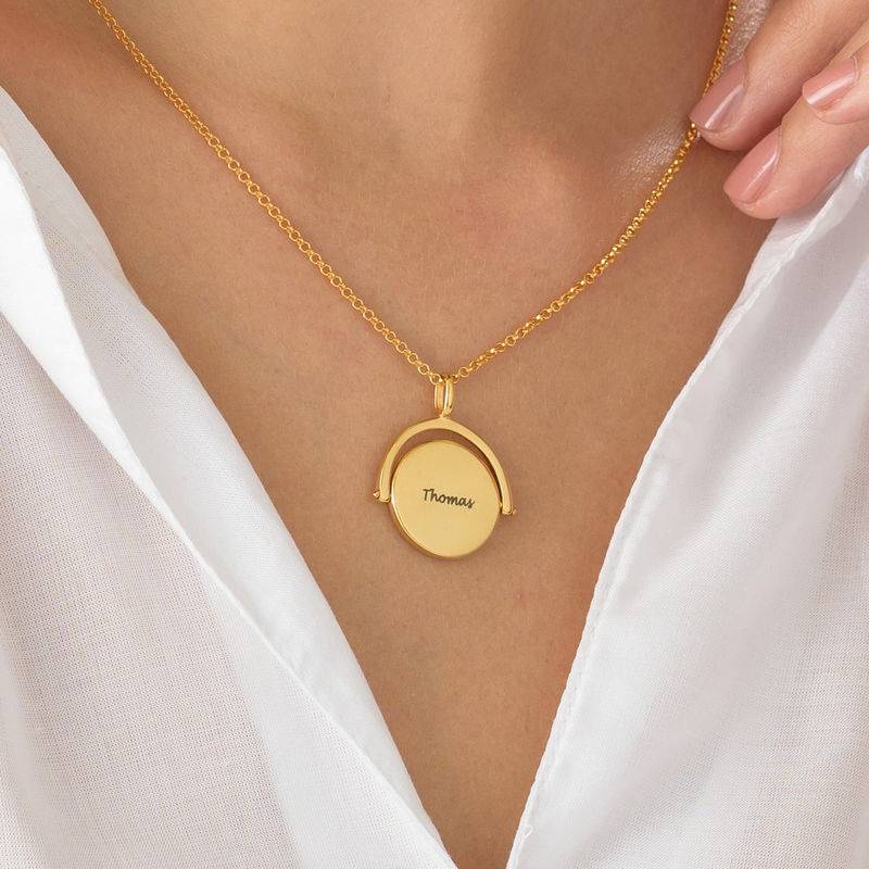 Spinning Engraved Necklace in Gold Plating-1 product photo